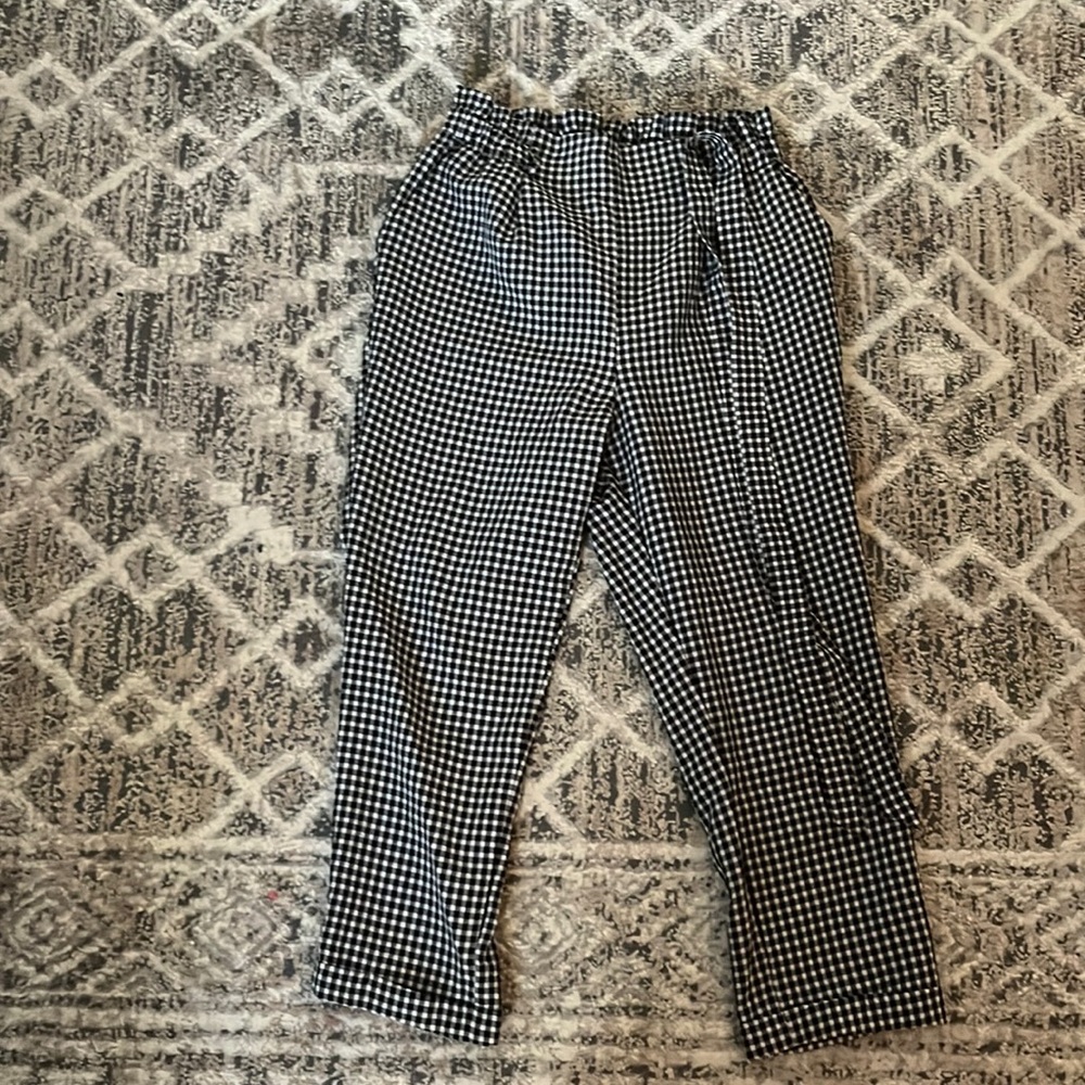 Size large black and white pants